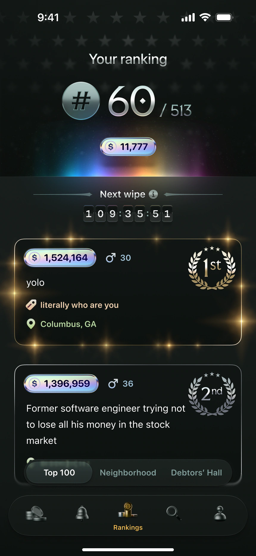 twocents rankings screen